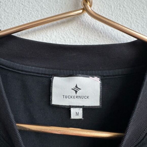 Tuckernuck Black Scoop Neck Black Boxy Relaxed Bell Sleeve Blouse Size Medium - Picture 3 of 5